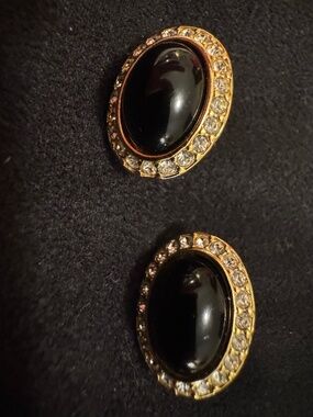 Vintage 80's Napier Rhinestone Stud Earrings